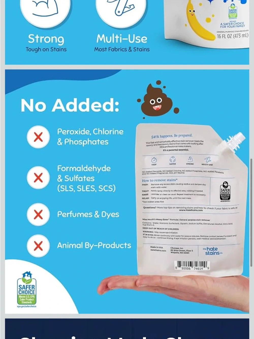 Miss Mouth's Messy Eater Refill, Laundry Stain Remover, 16 Oz Pouch